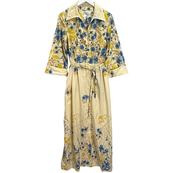 Sears Dresses & Skirts - Vintage The Great Entertainers Sears Dress 70s Floral Belt Beige Size S Button